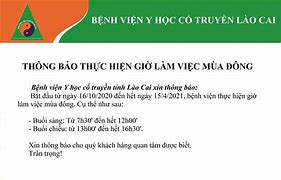 Giờ Làm Việc Mùa Đông 2022 Thái Nguyên